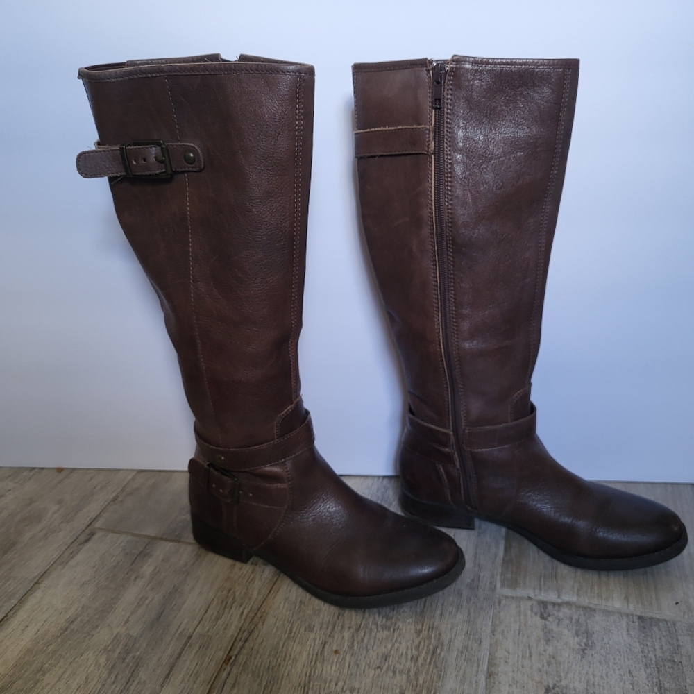 Arturo Chiang Brown Knee-High Leather Boots Size 6M